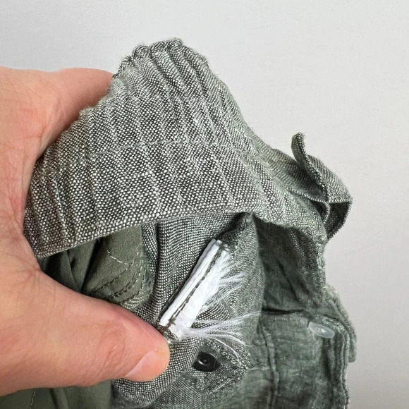 Athleta Voyager Linen Pant Size 0 Aspen Olive Green Minimal Beach Coastal - Picture 8 of 8